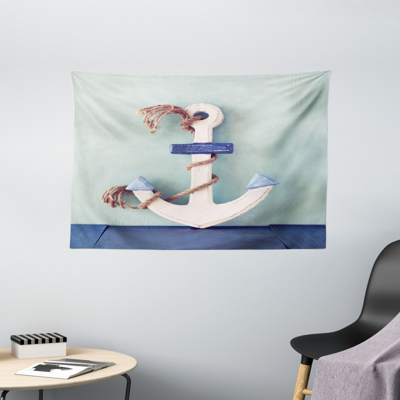 Anchor and Rope Motif Wide Tapestry