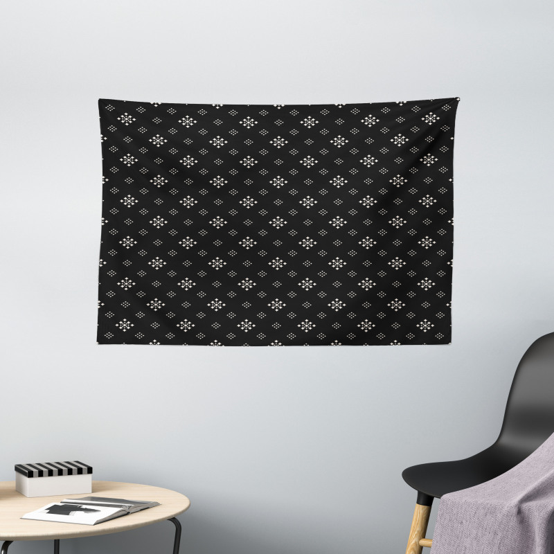 Diamond Shapes Art Wide Tapestry