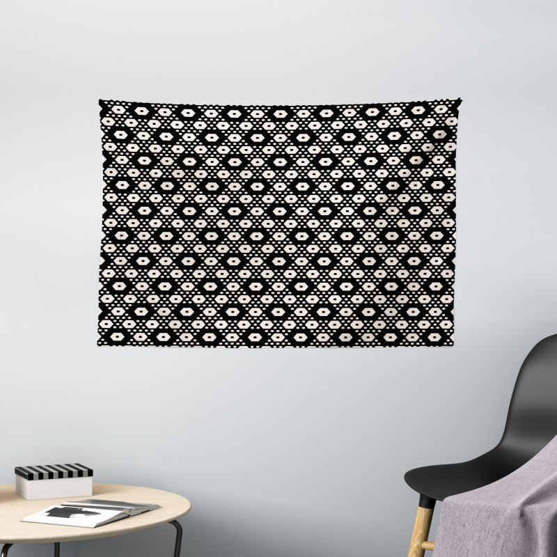 Big Small Hexagon Forms Wide Tapestry