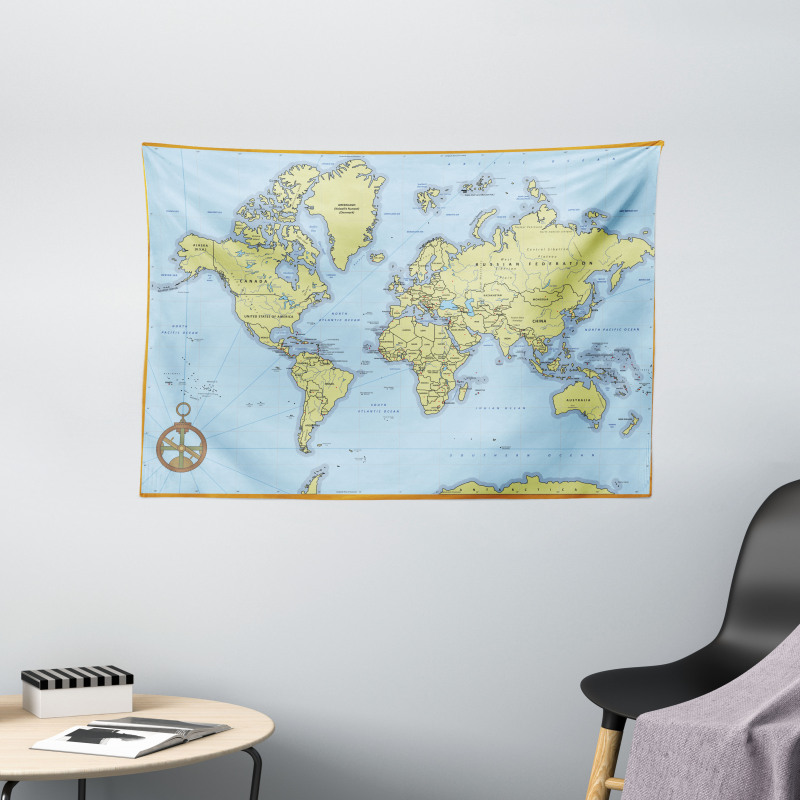 Adventure Detailed Map Wide Tapestry