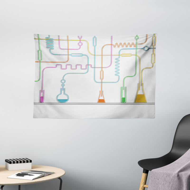 Beakers with Solution and Tubes Wide Tapestry