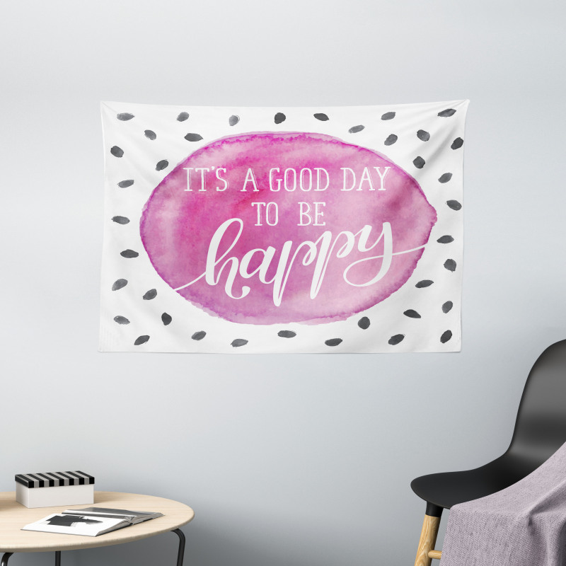 Watercolor Spot with Words Wide Tapestry