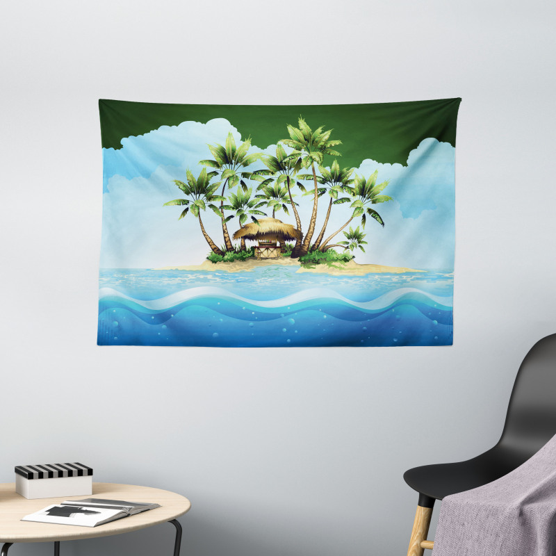 Tropic Lands Coconut Palms Wide Tapestry