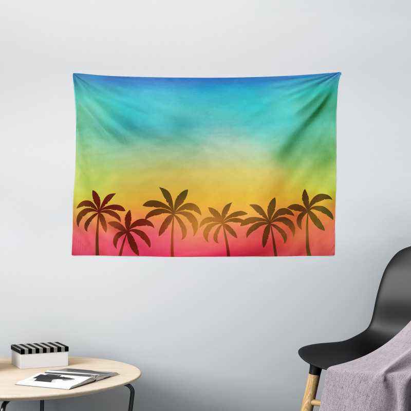 Palm Tree Tops on Island Wide Tapestry