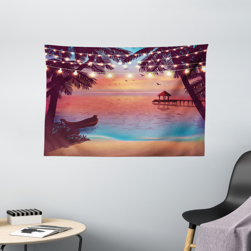 Mystic Evening Beach Wide Tapestry