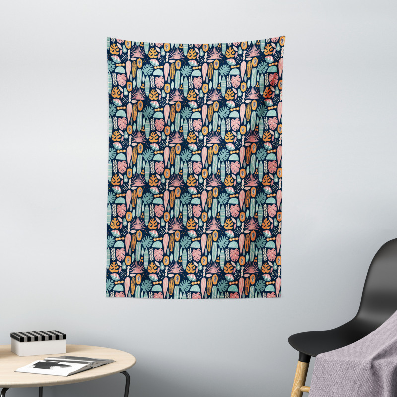 Ornamental Jungle Elements Tapestry