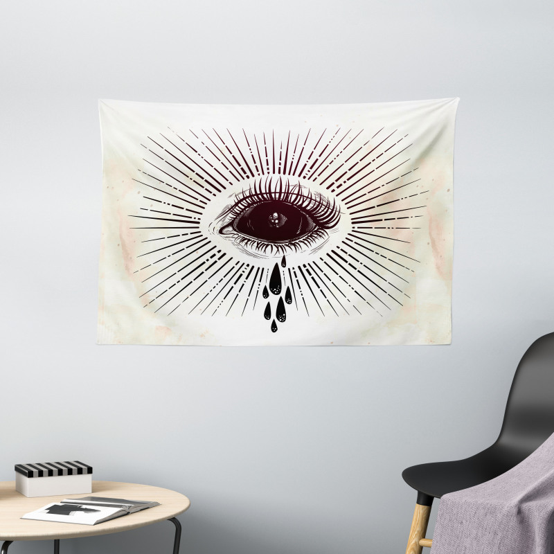 Motif with Tear and Stripes Wide Tapestry