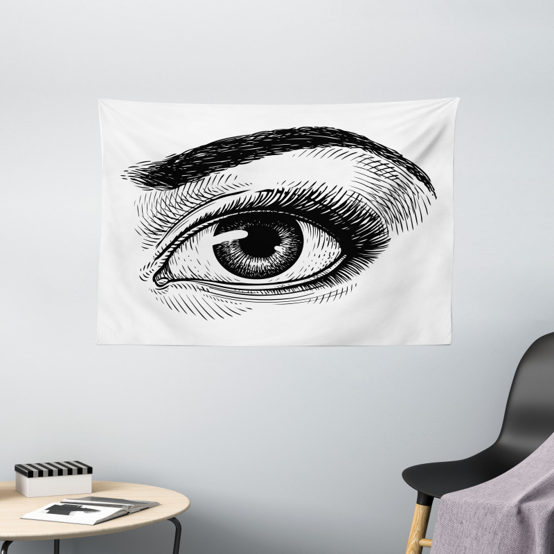 Female Eye Makeup Wide Tapestry