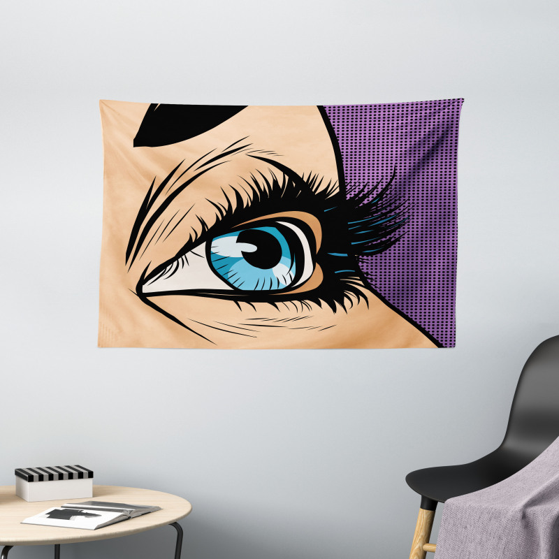 Pop Art Retro Style Cartoon Wide Tapestry