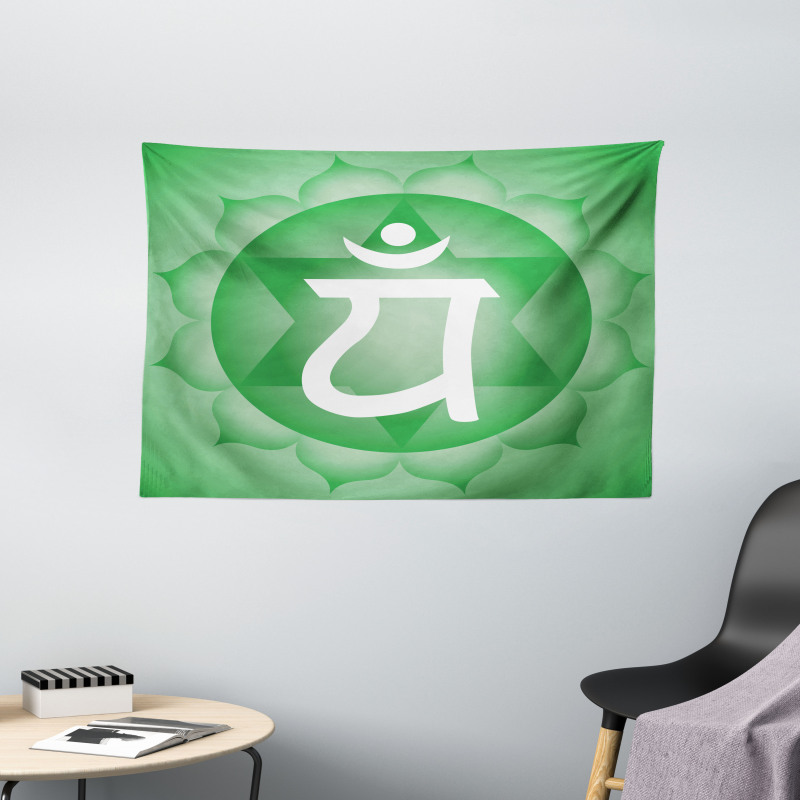 Eastern Chakra Motif Wide Tapestry