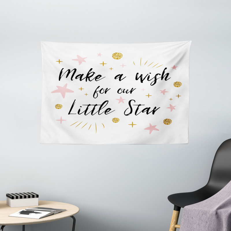 Make a Wish for Little Star Wide Tapestry