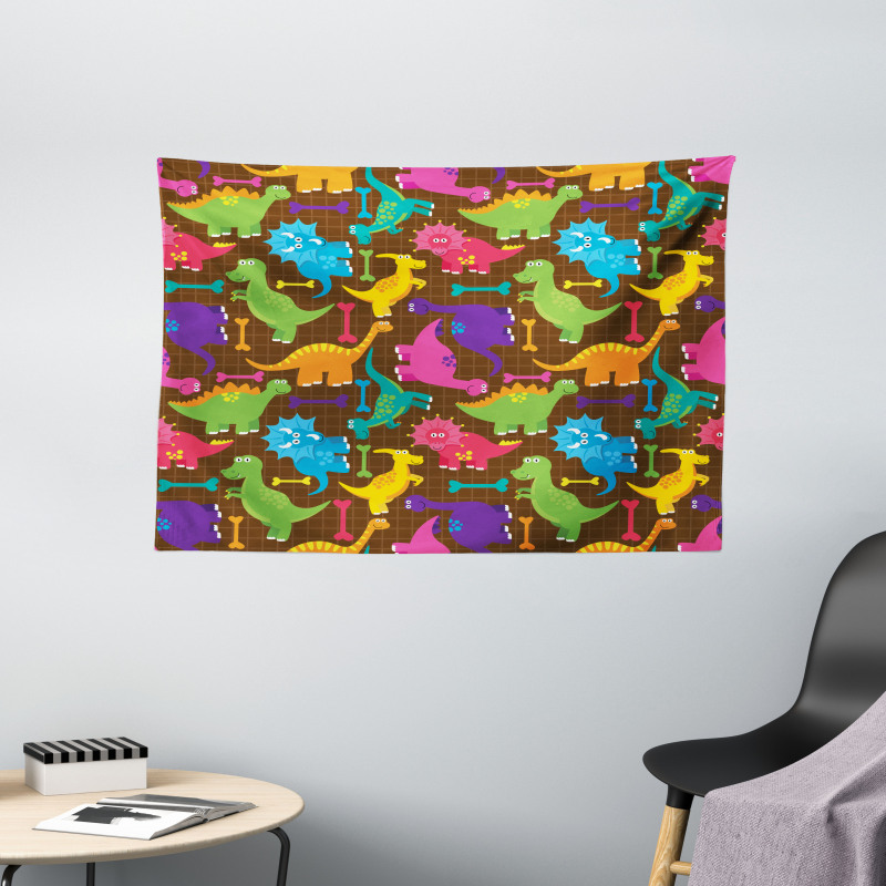 Baby Wild Dinos Kids Wide Tapestry