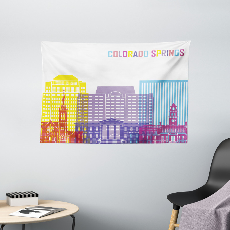 Colorful Urban City Sky Wide Tapestry