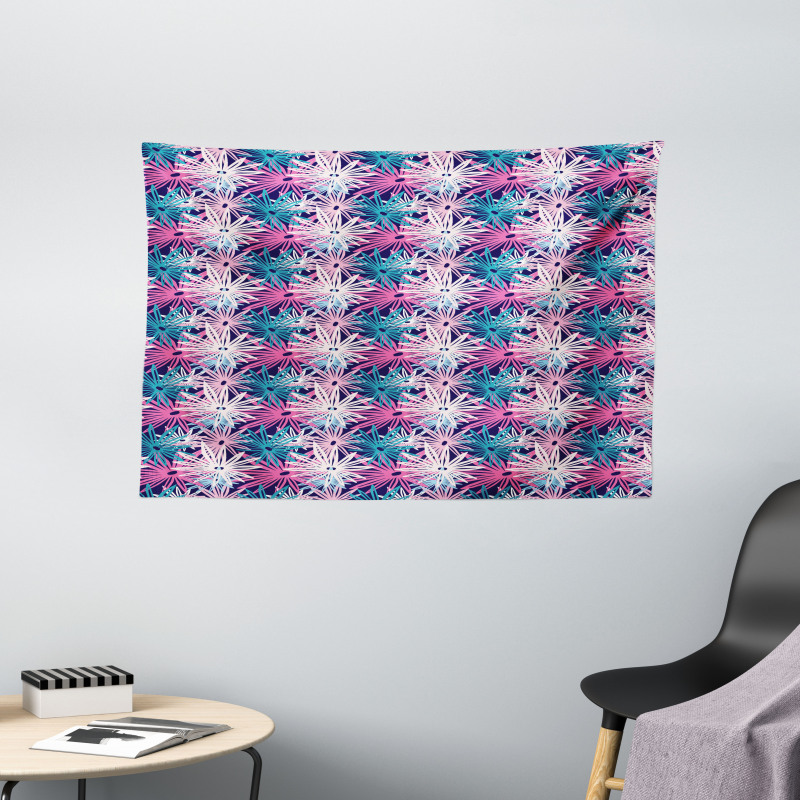 Overlapping Doodle Petals Wide Tapestry