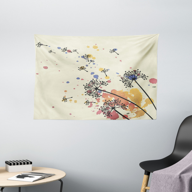 Blowball Seed Color Stain Wide Tapestry