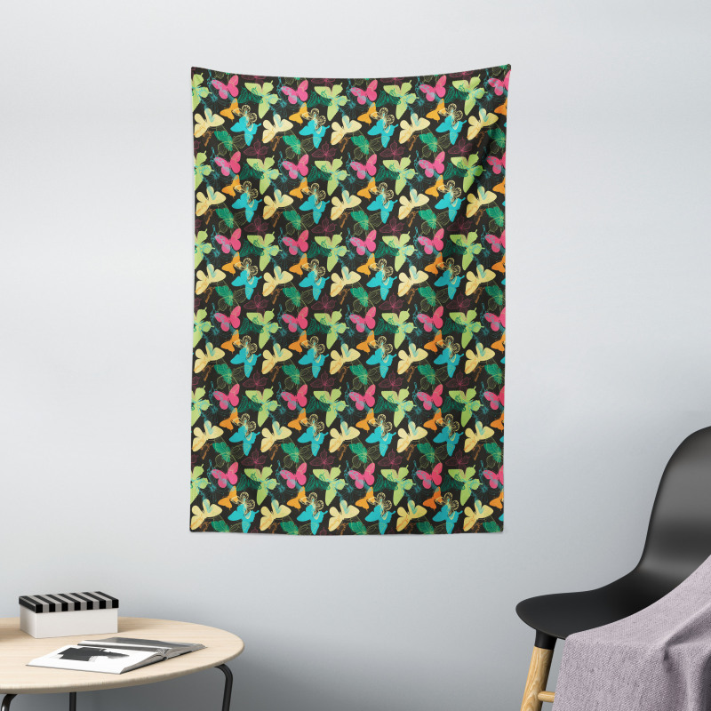 Colorful Silhouettes Art Tapestry