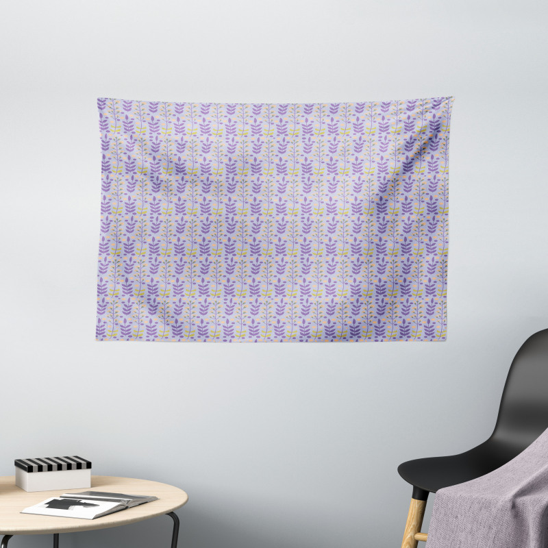 Doodle Nature Spring Herbs Wide Tapestry