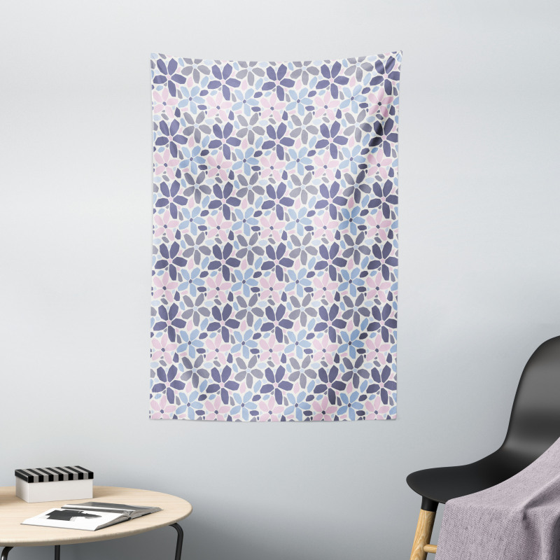 Polygonal Pastel Tone Petals Tapestry