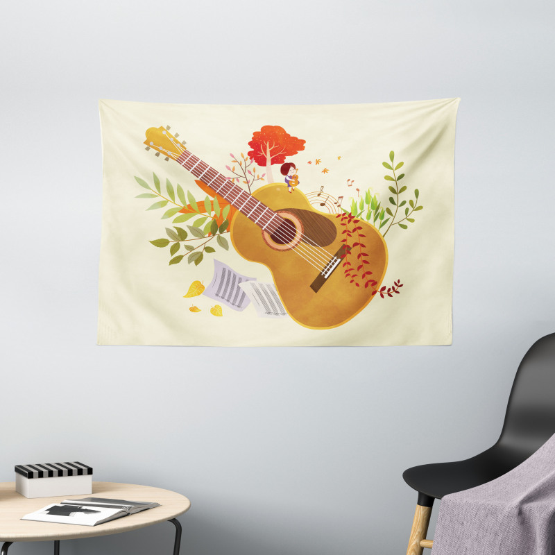 Spring Guitar Composition Wide Tapestry