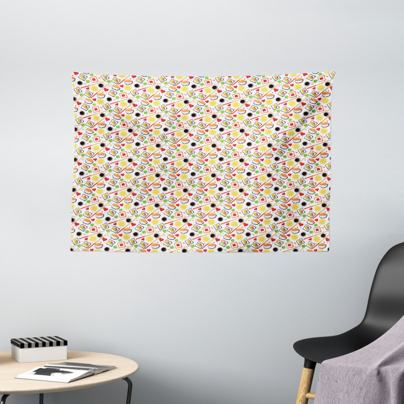 Traditional Japanese Cuisine Wide Tapestry