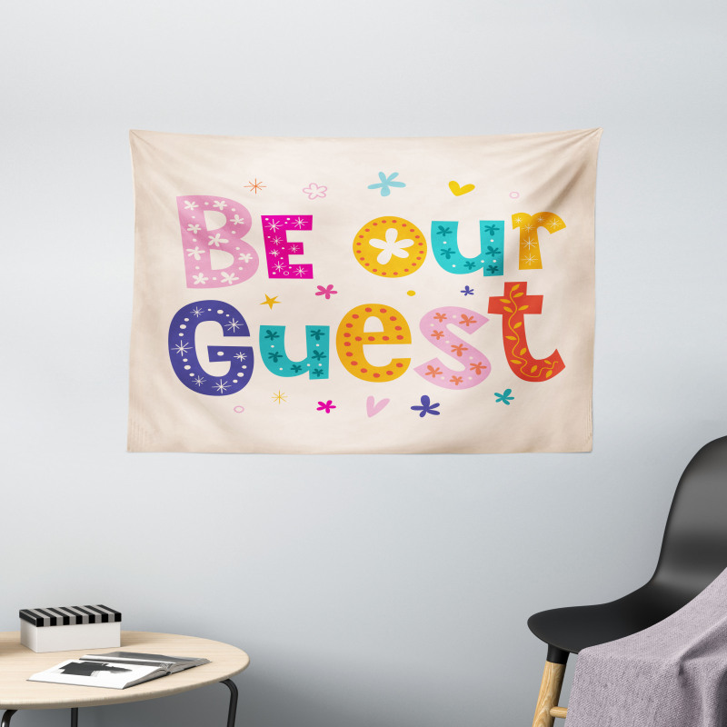 Cheery Colored Letters Wide Tapestry