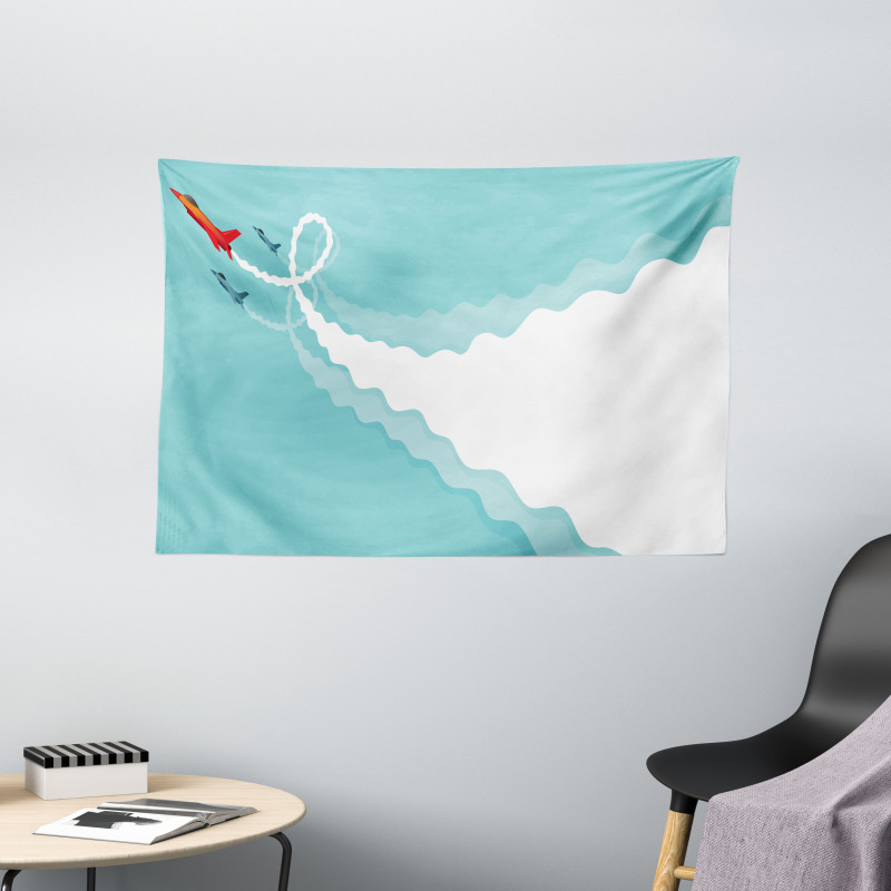 Acrobatic Flying Jets Doodle Wide Tapestry