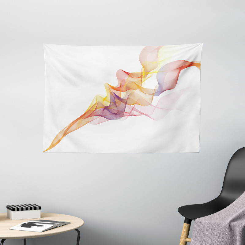 Colorful Abstract Lines Waves Wide Tapestry