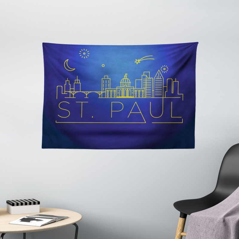 Line Art Style St Paul Wide Tapestry