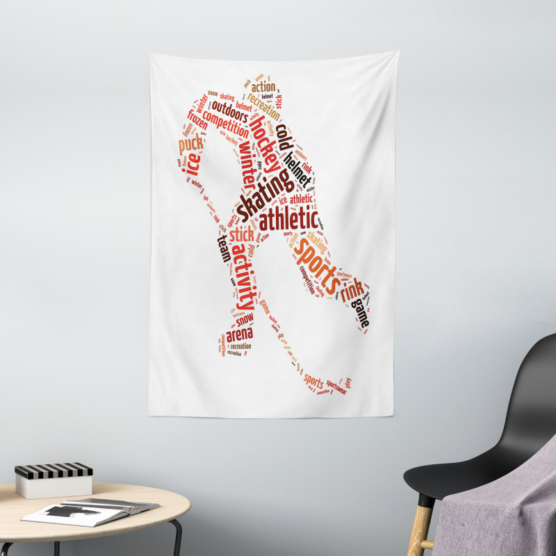Man Silhouette with Words Tapestry