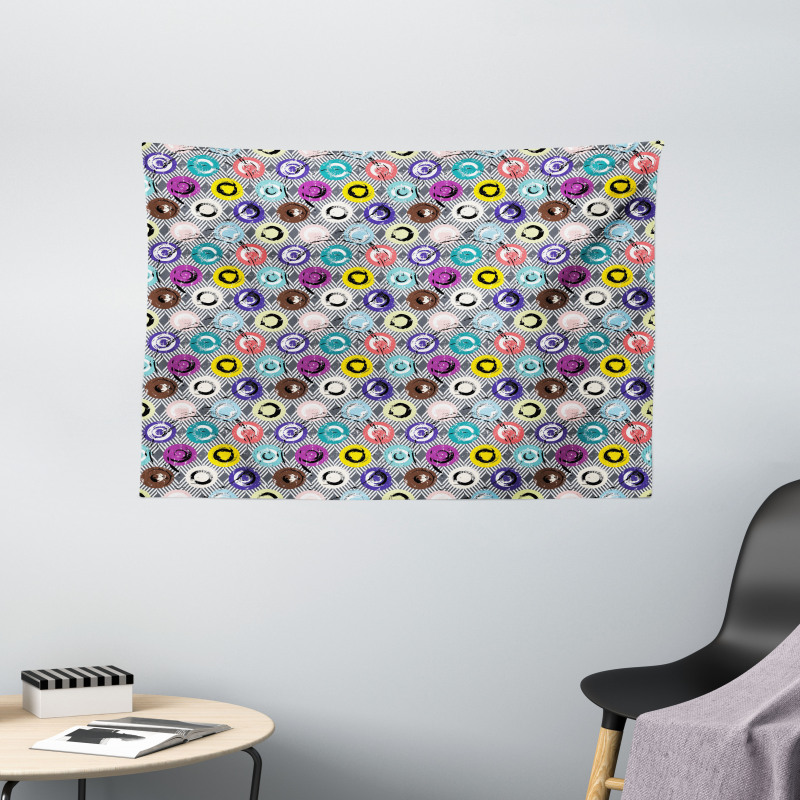 Modern Grunge Geometrical Wide Tapestry