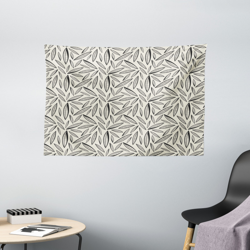 Abstract Foliage Nature Art Wide Tapestry