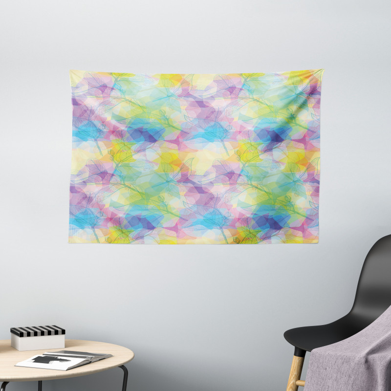 Dreamy Retro Botany Wide Tapestry