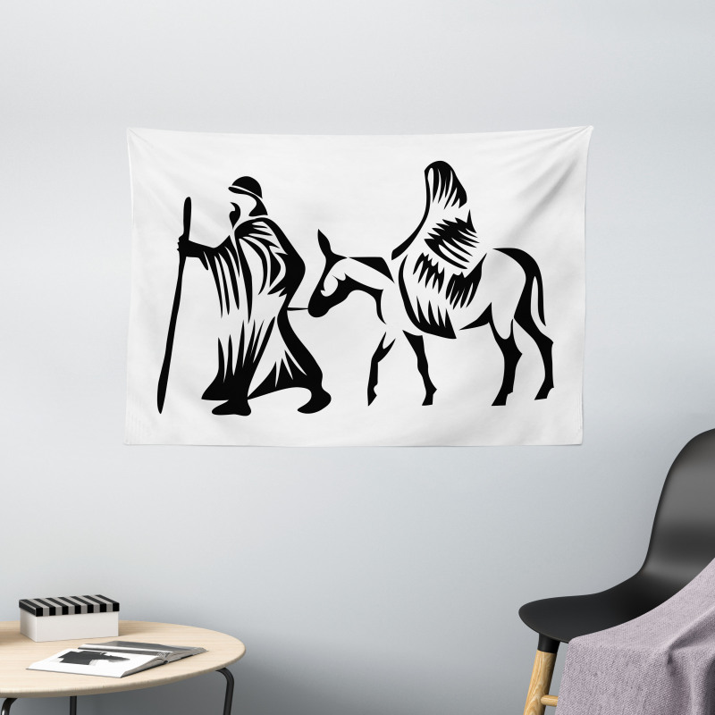 Abstract People Traveling Wide Tapestry