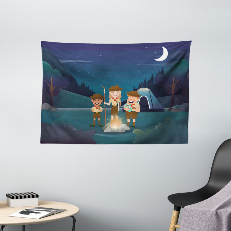 3 Scouts in the Forest Wide Tapestry