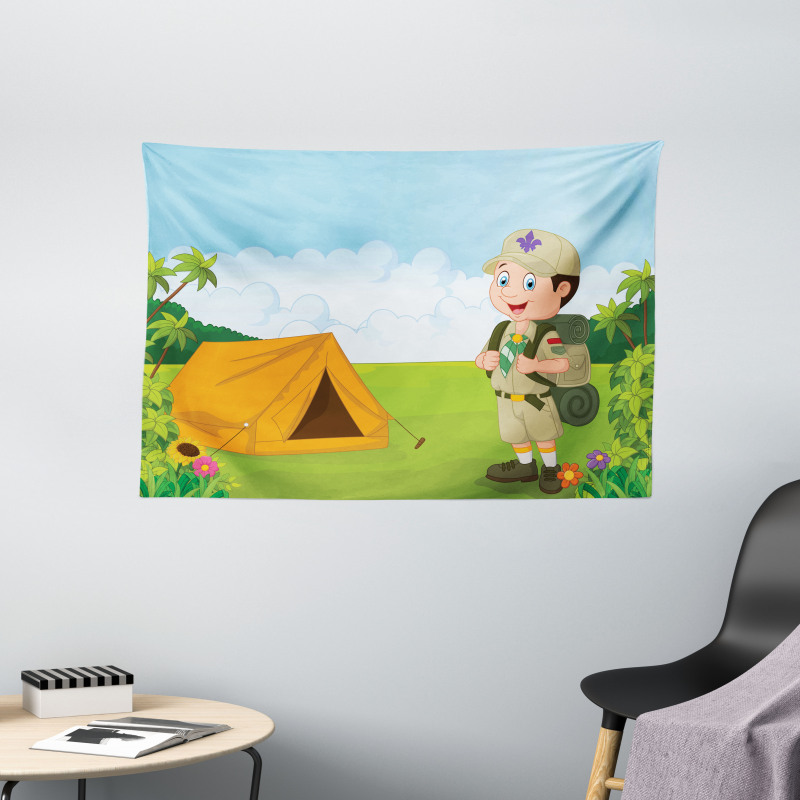 Nature Forest Adventure Wide Tapestry