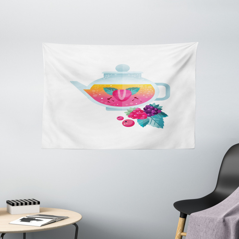 Tea Cup Aromatic Drink Wide Tapestry