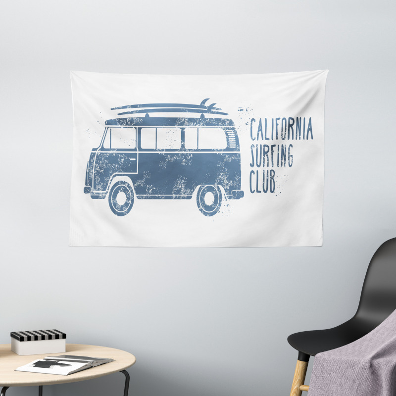 California Surfing Club Vintage Wide Tapestry