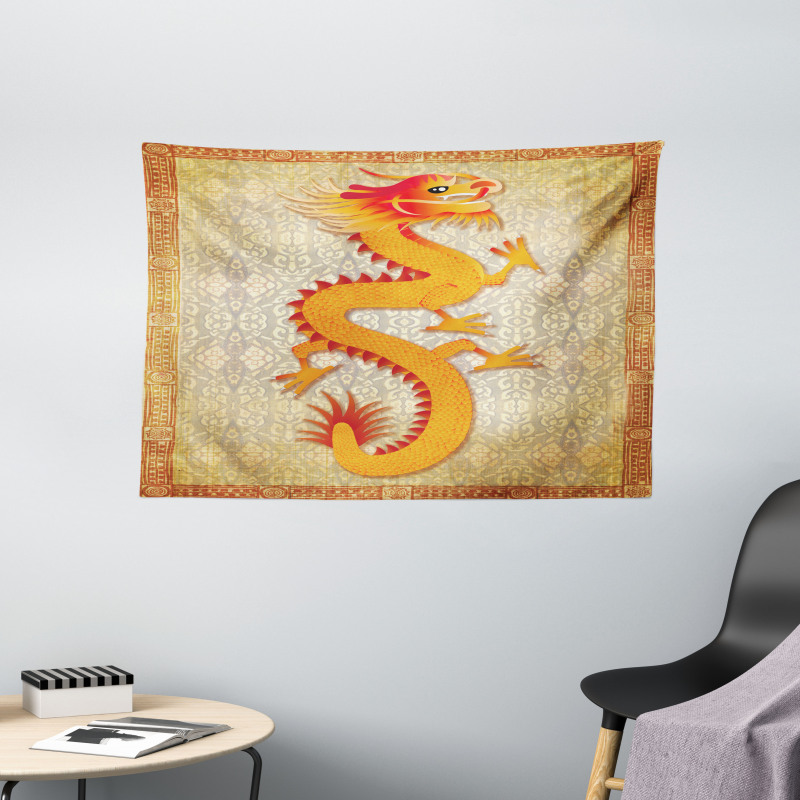 Chinese Folk Elements Wide Tapestry