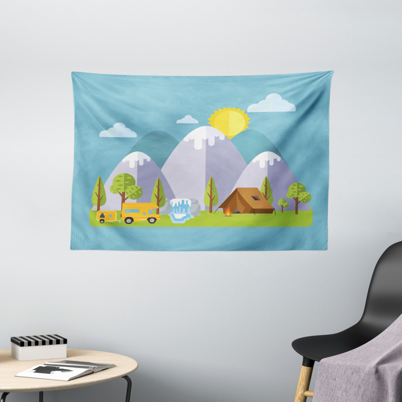 Peaceful Country Nature Camp Wide Tapestry