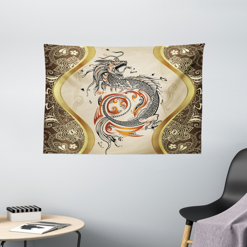 Serpent Mythological Wide Tapestry