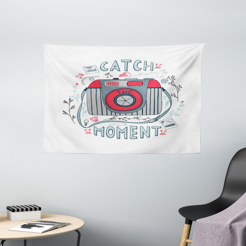 Catch the Moment Calligraphy Wide Tapestry