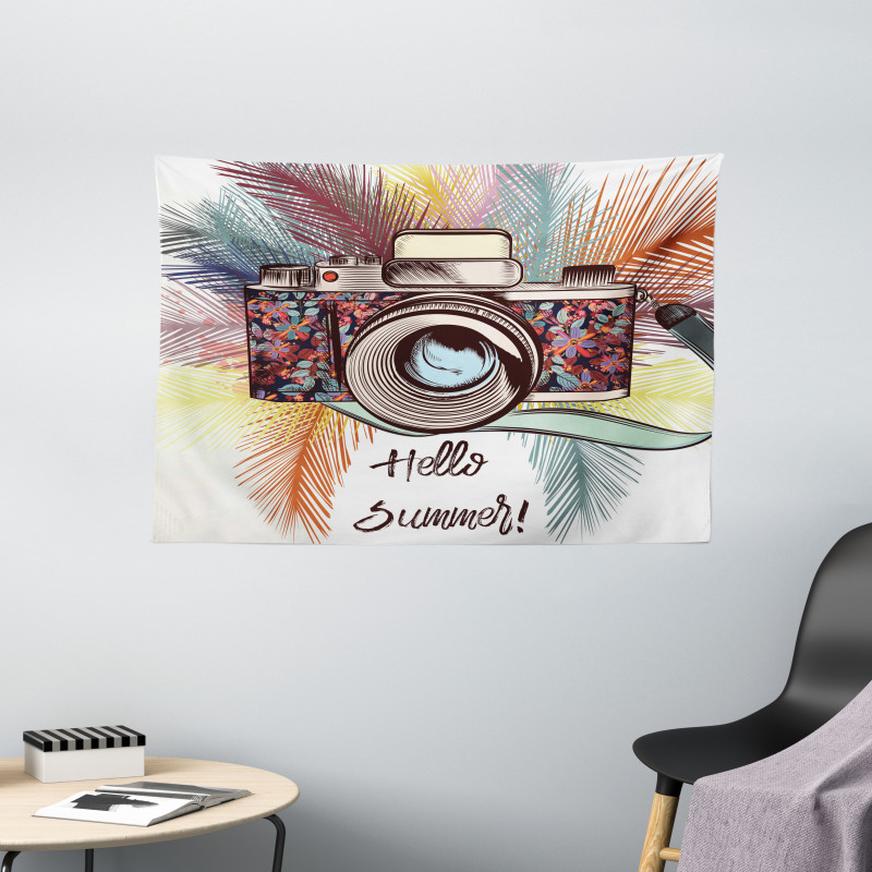 Hello Summer Calligraphy Wide Tapestry