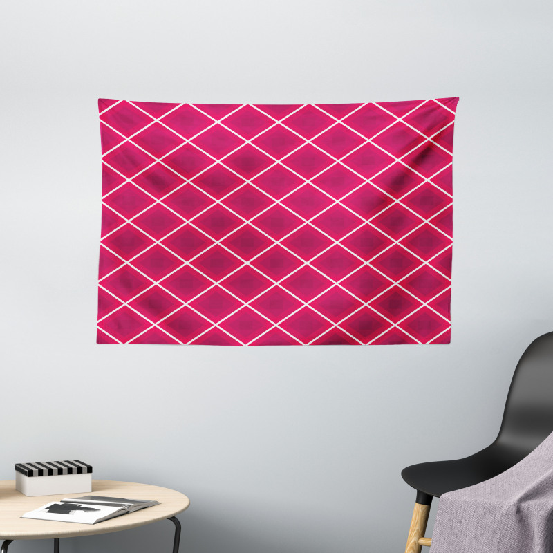 Abstract Rhombus Shapes Wide Tapestry
