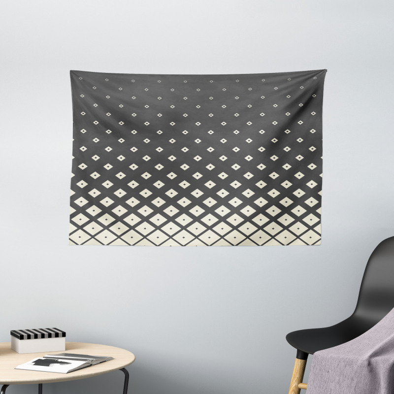 Rhombus Shapes Design Wide Tapestry