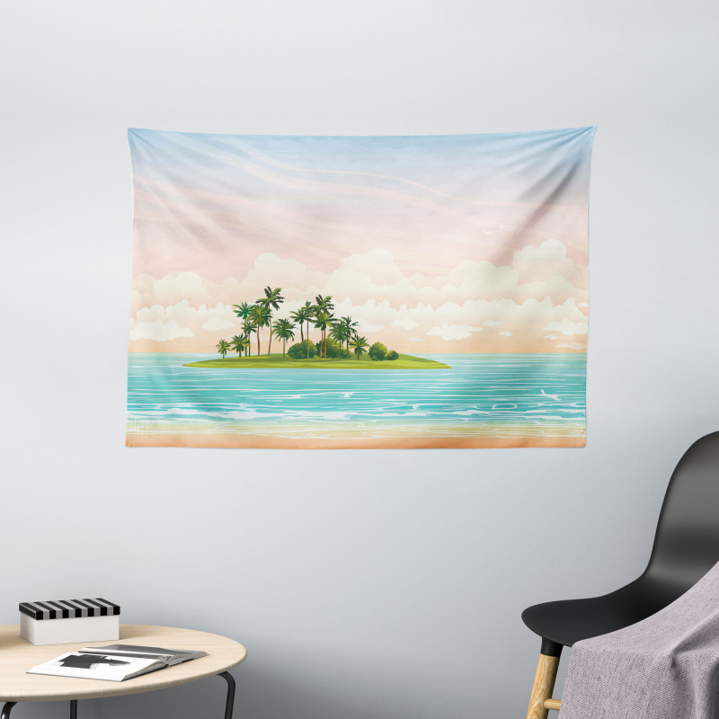 Jungle at Sunset Sky Clouds Wide Tapestry