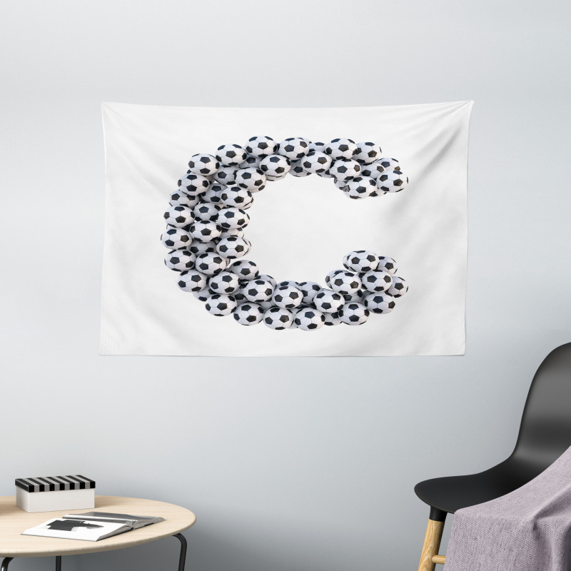 Alphabet Sign Design Wide Tapestry