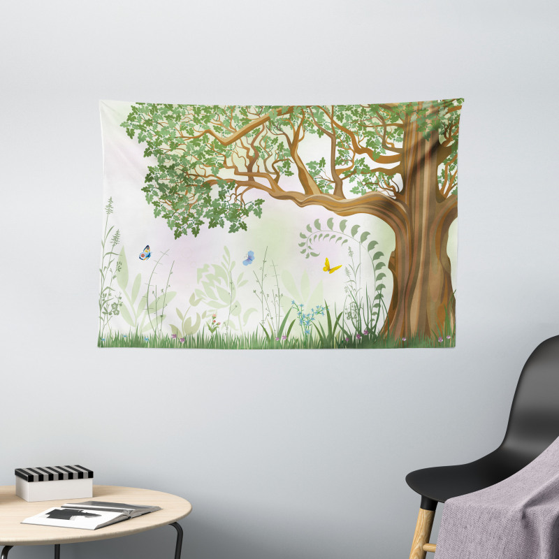 Spring Butterfly Paint Wide Tapestry