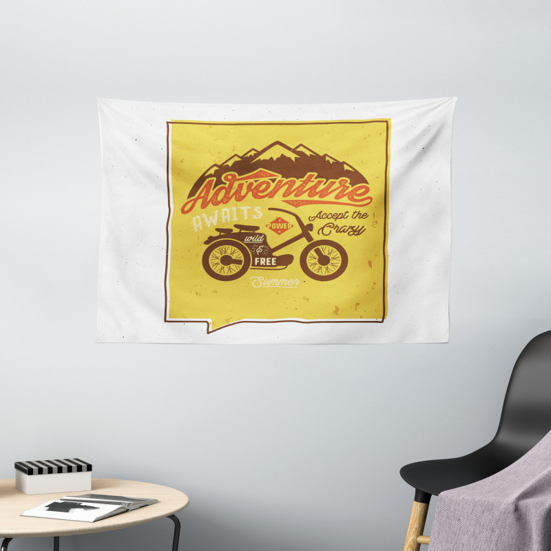 Retro Poster Words Wide Tapestry