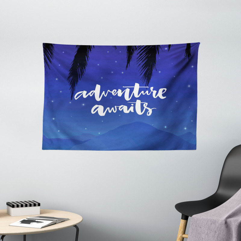 Stars Night Sky Wide Tapestry