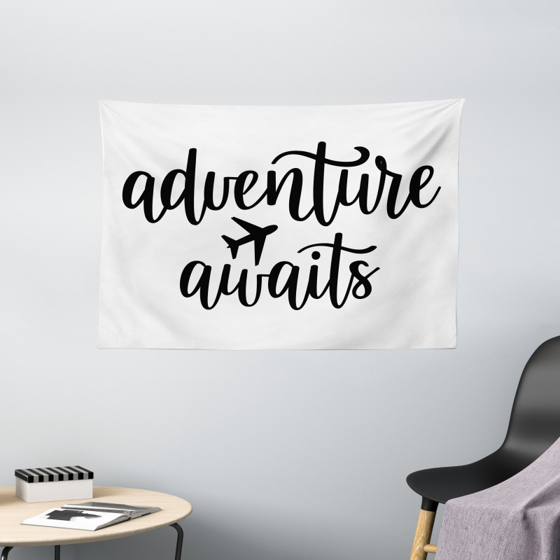 Travel Typography Wide Tapestry
